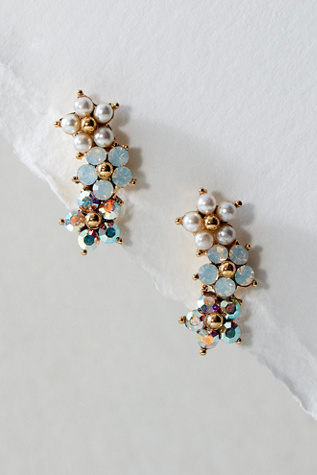 Lover's Tempo Floral Climber Earrings at Free People in Gold