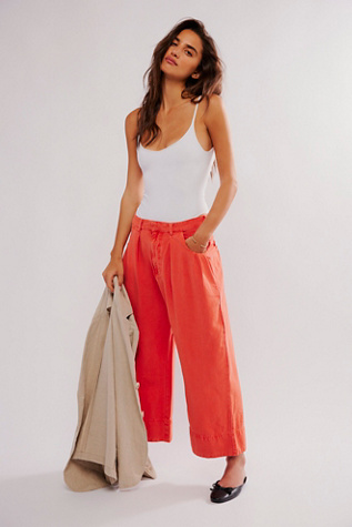 Sweet Talk Chino Trousers at Free People in Red Mango, Size: US 4