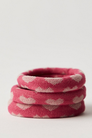Happy Hearts Hair Tie Pack by FP Movement at Free People, Pink