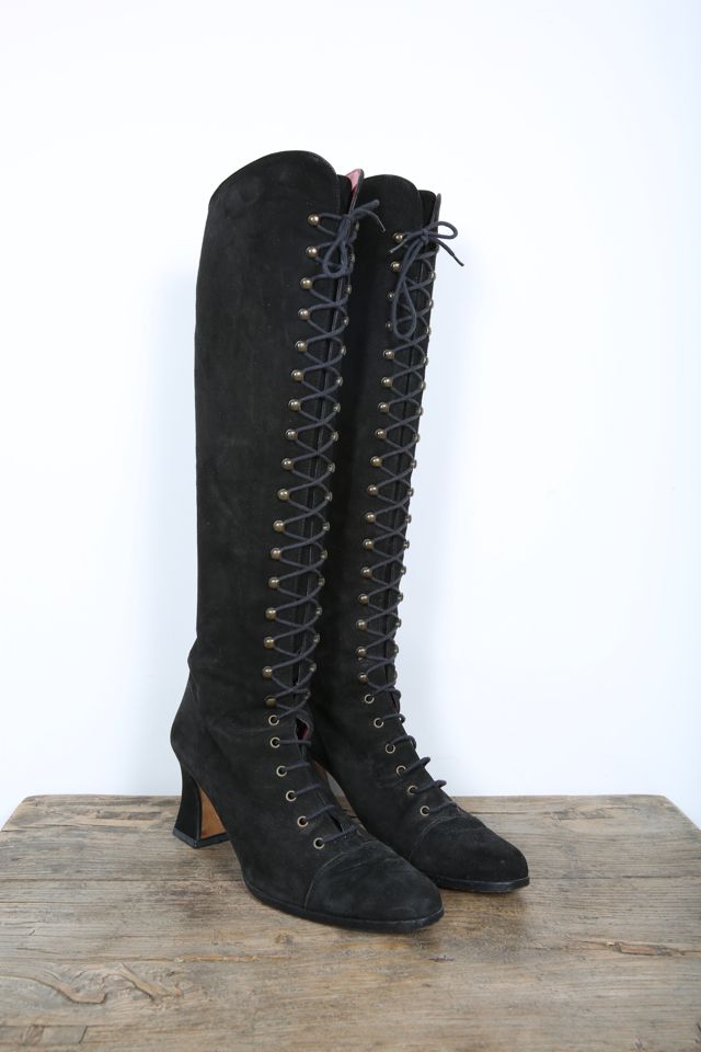 Designer lace hot sale up boots