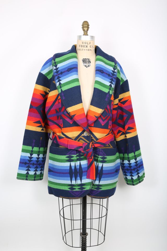 Vintage Pendleton Multi Color Blanket Coat Selected by Love Rocks Vintage