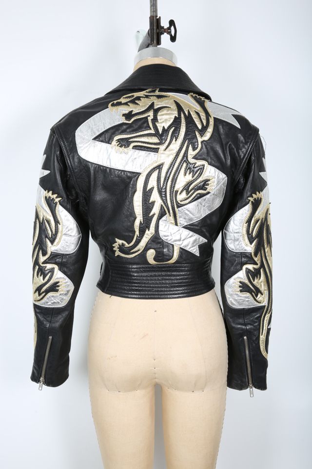 North Beach Leather Black Motorcycle Jacket with Silver