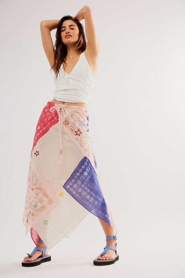 High waisted embroidered outlet maxi skirt