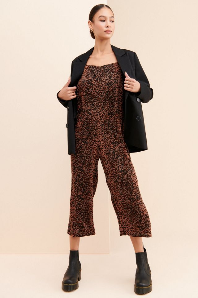 Free people leopard jumpsuit deals