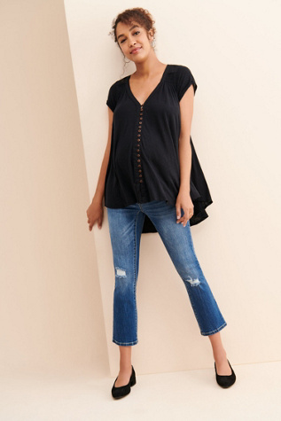 Seven7 Maternity Distressed Cropped Flare Jeans