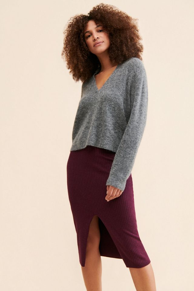 Free people skyline on sale midi sweater skirt