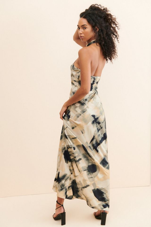 Let Me Be Halter Abstract Maxi Dress #1