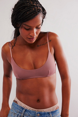 Scooped Out Mesh Bra by Intimately at Free People in Orchid Smoke, Size: Large