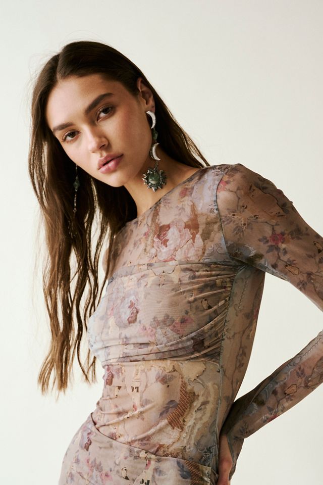 Saemdi Long-Sleeve Layered Mesh Dress #2