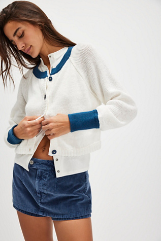 We The Free Lili Linen Cardi At Free People In Prep Combo, Size: Large