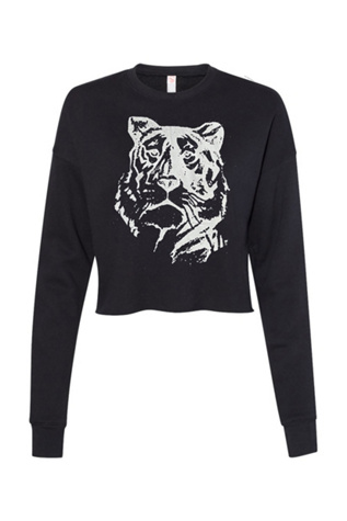 Lucky Fish Two Tigers Crop Sweatshirt.