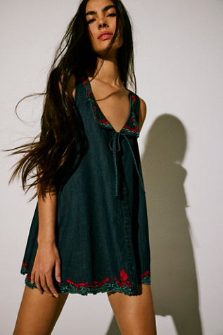 Zina Denim Tunic at Free People in Midnight Sky Combo, Size: Medium