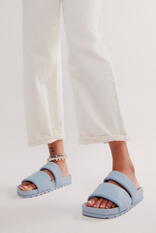 Breezy Slide Sandals by FP Collection at Free People in Blue Steel, Size: US 10