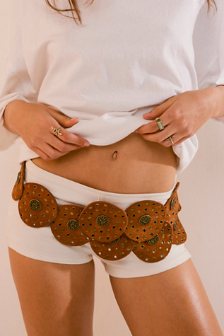 Xena Studded Hip Belt by FP Collection at Free People in Cognac, Size: S/M