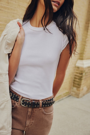 We The Free Last Call Stud Belt at Free People in Black, Size: S-M/P-M