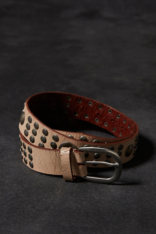 We The Free Last Call Stud Belt at Free People in Distressed Parchment, Size: M/L