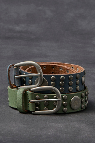 We The Free Last Call Stud Belt at Free People in Green, Size: S-M/P-M