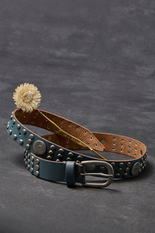 We The Free Last Call Stud Belt at Free People in Blue, Size: S-M/P-M