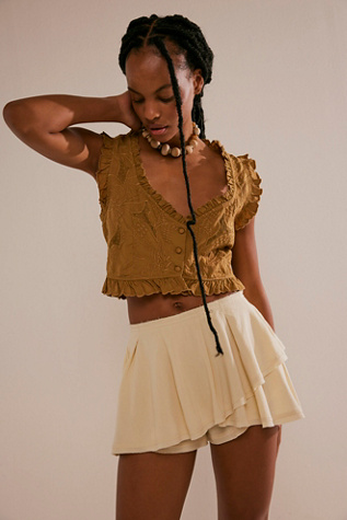 Waterfall Skort by free-est at Free People in Seed Pearl, Size: XL