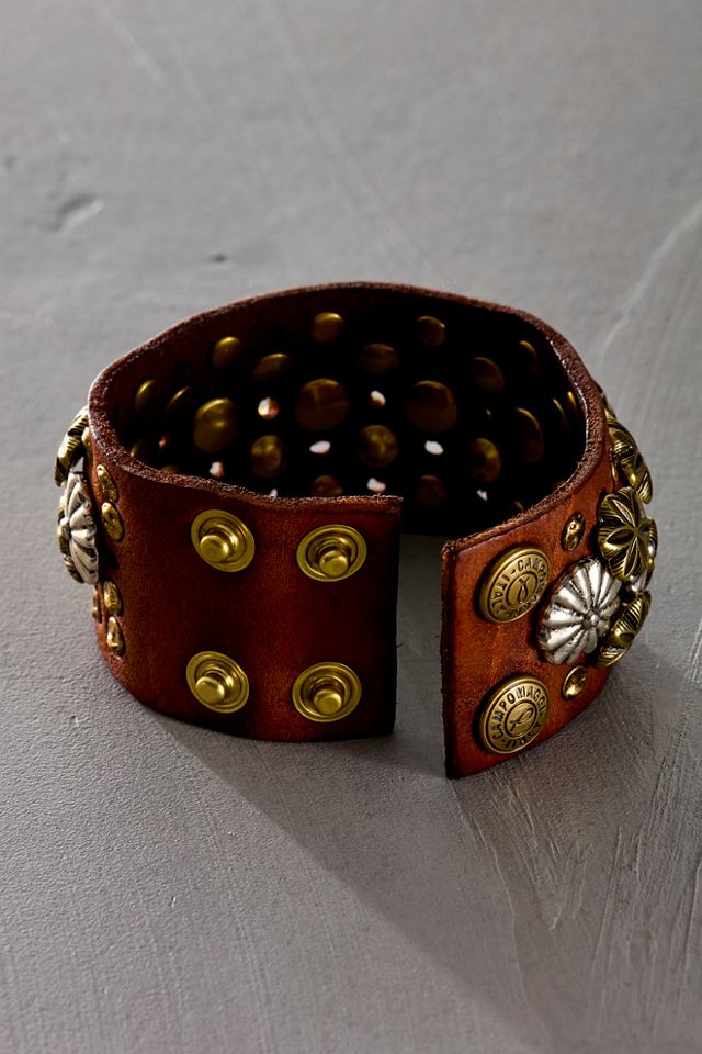 Bracelet en cuir orné de fleurs Campomaggi #1