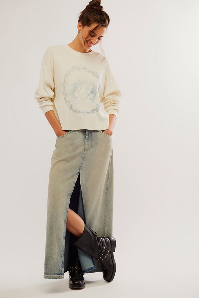 Daydreamer Swan Garland Long-Sleeve Crop #2