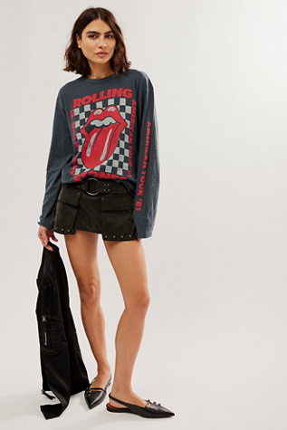 Daydreamer Rolling Stones American Tour Long-Sleeve at Free People in Vintage Black, Size: Medium