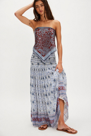 FP One Ravenna Printed Convertible Maxi Skirt at Free People in Blue, Size: S