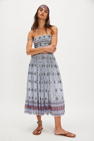 FP One Ravenna Printed Convertible Maxi Skirt at Free People in Blue, Size: XL