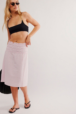 FP One Sunni Convertible Skirt at Free People in Pink/White, Size: Small