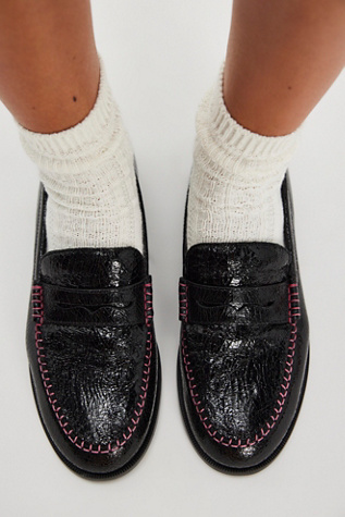 Blanket Stitch Loafers by Free People in Black, Size: US 6