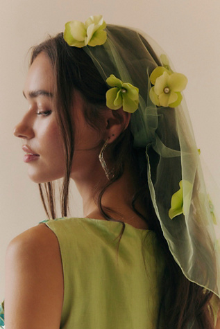 Estell Hair Scarf by Curried Myrrh at Free People in Green