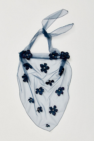 Estell Hair Scarf by Curried Myrrh at Free People in Blue