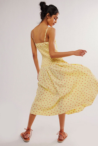 Free People Bluebell Floral-print Cotton Maxi Dress in Yellow