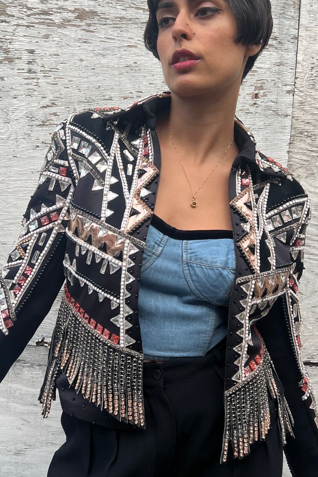 Y2K Rhinestone Encrusted Jacket with Fringe Selected by Personal Choice ...