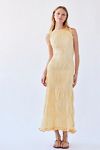 kadiju champagne pleated dress Kadiju Champagne Pleated Dress