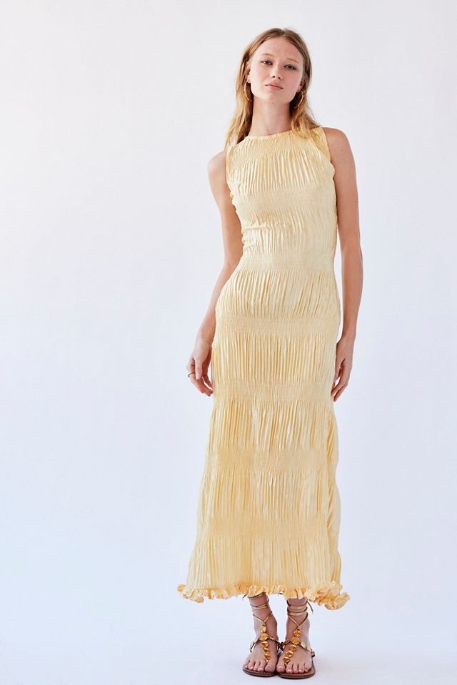 Kadiju Champagne Pleated Dress #2