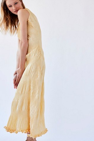 Kadiju Champagne Pleated Dress