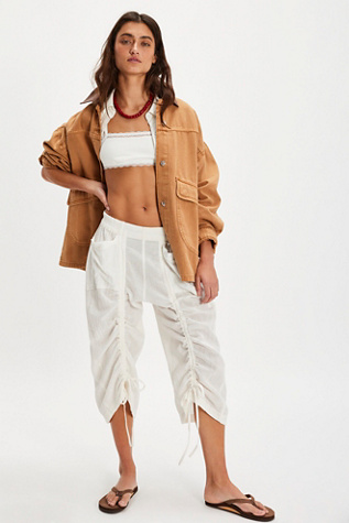 Pantalon Gaucho Froncé Gianna par Free People en Blanc Optique, pour femme