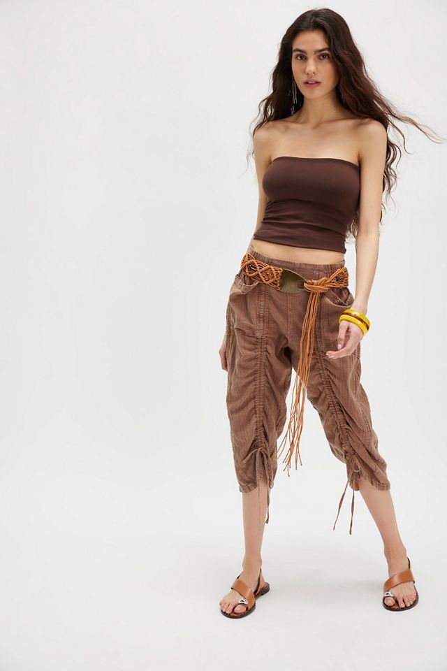 Gianna Ruched Gaucho Pull-On Pants #3