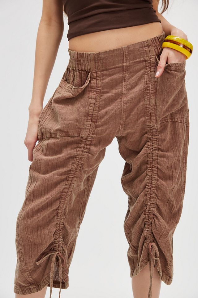Gianna Ruched Gaucho Pull-On Pants #4