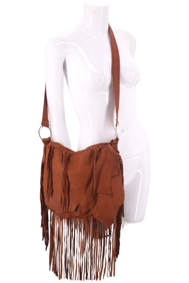 1990s Handmade Soft Leather Fringe Shoulder Bag Selected By Ritual Vintage #1