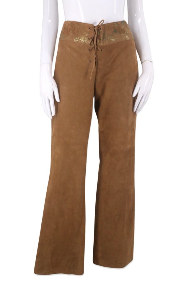 NWT Ralph Lauren Jeans Empire Brown Velvet Suede Pants Women's