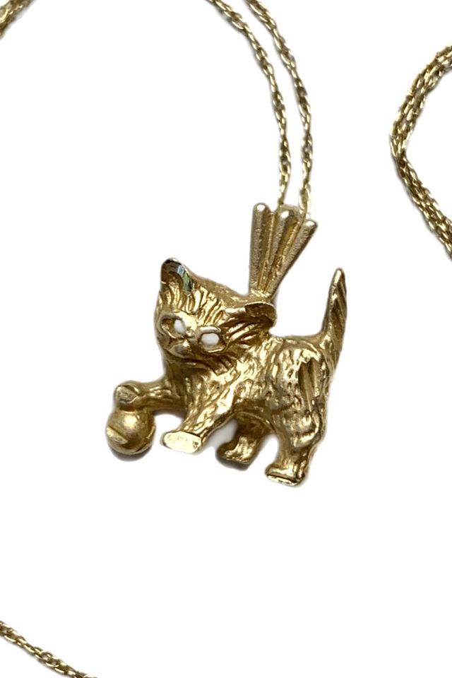 Pendant Only shops 14k Yellow Gold Kitty Cat Pendant