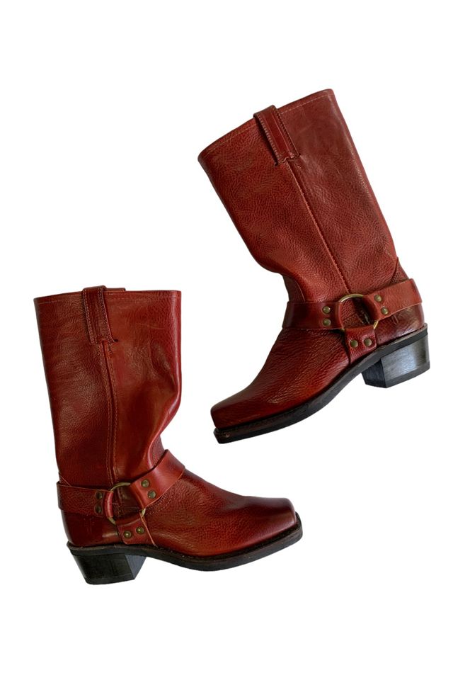 Burgundy on sale biker boots