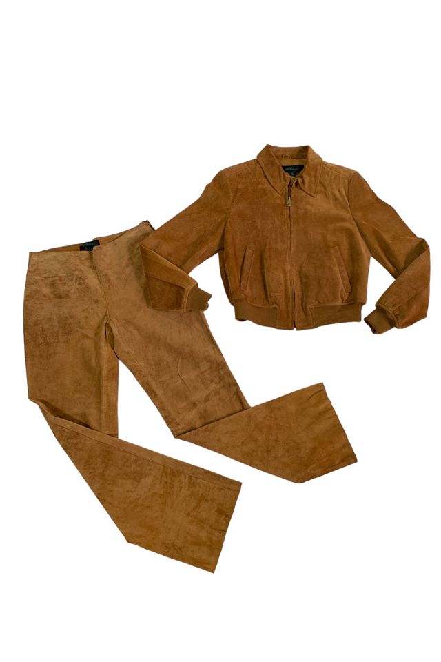 Vintage Y2K Suede Jacket & Flared Pants Set Selected by SharpLilTeeth