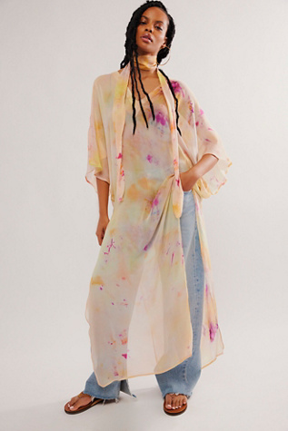 Daze Kaftan Top at Free People in Ice Dye Sorbet, Size: M/L