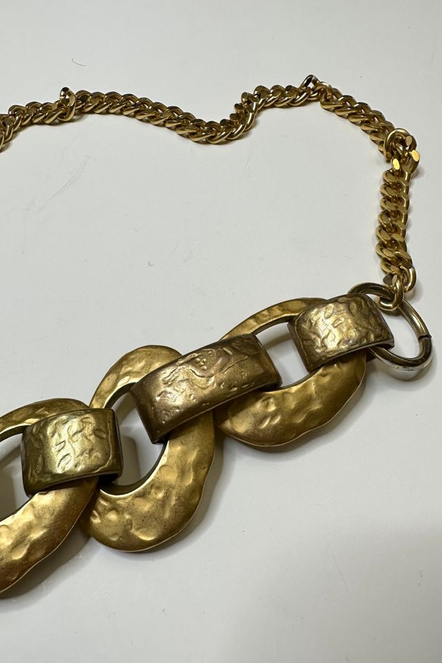 1990s Heavy Gold Tone Link Chain Belt Selected by Cherry #1