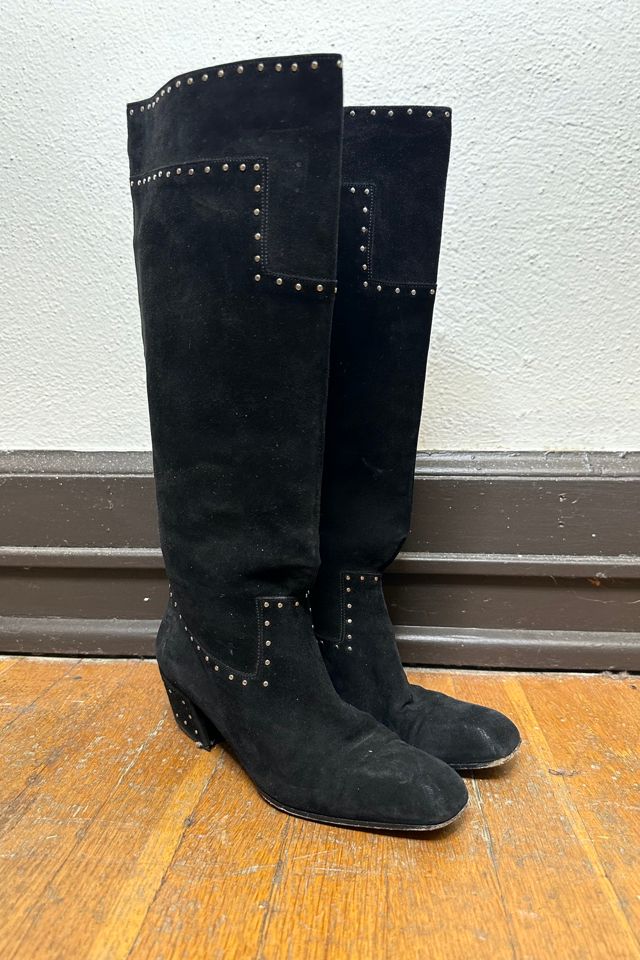 Studded knee high outlet boots