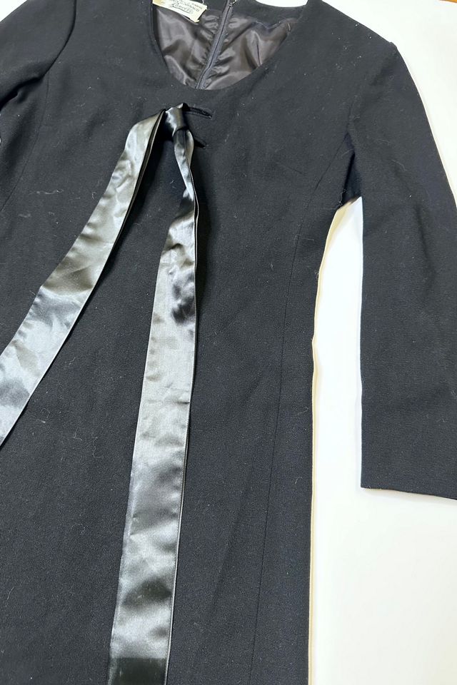 1960s French Black Wool Holiday Cocktail Dress Selected by Cherry #2