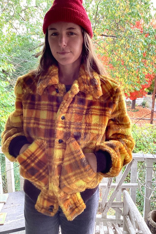 Plaid store fuzzy jacket